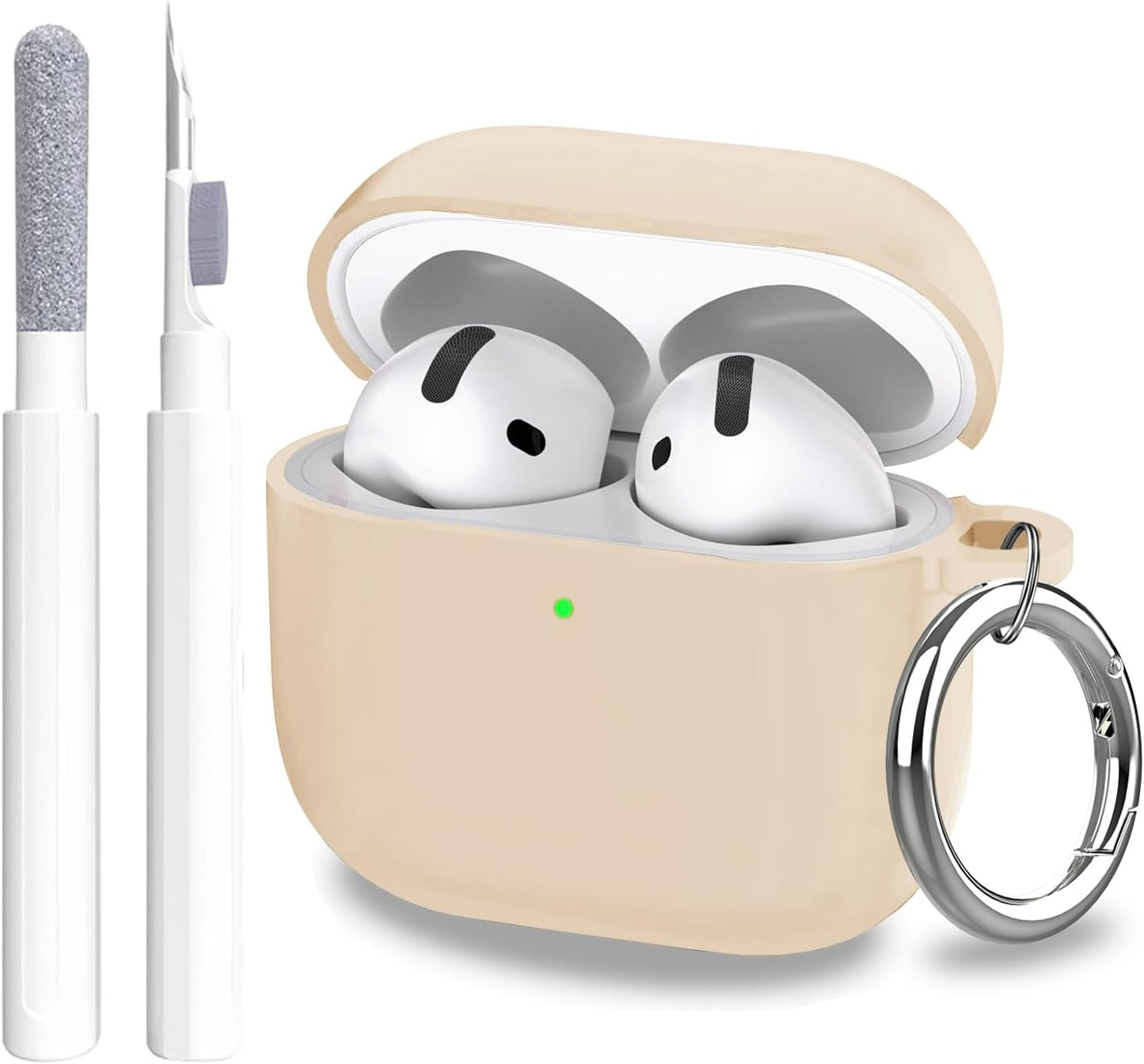 Aircawin for Airpods 4 Case Cover,Shockproof Case for Airpods 4th Generation Case Cover 2024,Premium Silicon Case with Keychain and Cleaing Pen for Airpods 4 Gen, Wireless Earphone Accessories-Blue