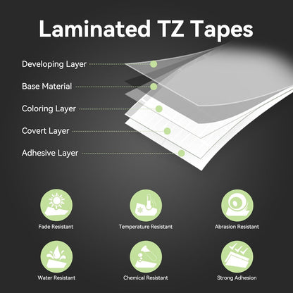 5 Pack Replacement for TZe-231 P Touch Label Tape Compatible with Brother P-Touch (TZ231 TZe231) Standard Laminated 12mm, Black on White, for Label Maker Tape PTH110 PT-D210 D220 D200 H100