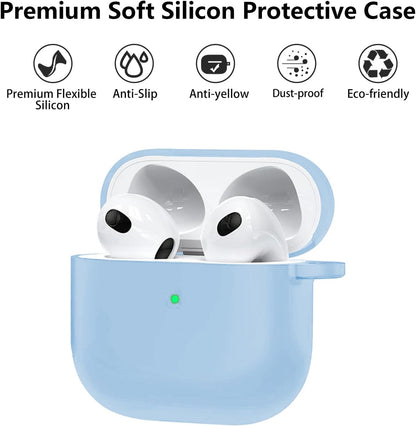Aircawin for Airpods 4 Case Cover,Shockproof Case for Airpods 4th Generation Case Cover 2024,Premium Silicon Case with Keychain and Cleaing Pen for Airpods 4 Gen, Wireless Earphone Accessories-Blue