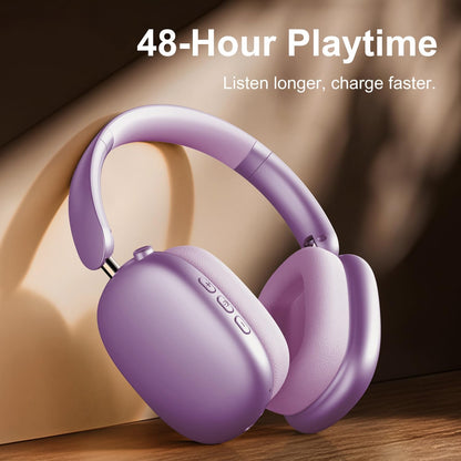 Wentronic Y01 Wireless Over Ear Headphones, Noise Canceling Bluetooth 5.3 Headphones with Microphones,Hi-Res Audio,48H Playtime,Foldable,Breathable Soft Earpads for iOS/Android/Samsung/PC-Green