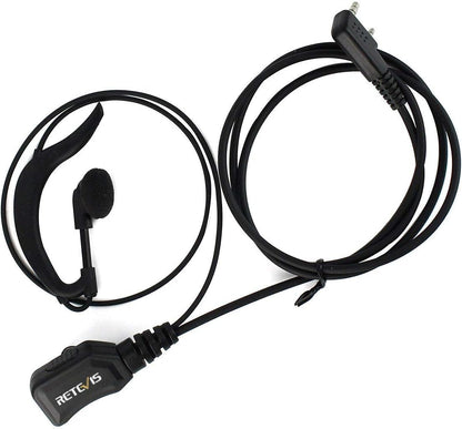 Retevis Walkie Talkie Earpiece with Mic, Volume Control, 2 Pin, for RetevisRT21 RT68H H777H H777, Compatible with Baofeng BF-888S Kenwood Walkie Talkies, Two Way Radio Earpiece(10 Pack)