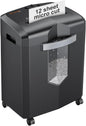 bonsaii 12-Sheet Micro Cut Shredders for Home Office, 60 Minute P-4 Security Level Paper Shredder for CD, Credit Card, Mails, Staple, Clip, with Jam-Proof System & 4.2 Gal Pullout Bin C266-B