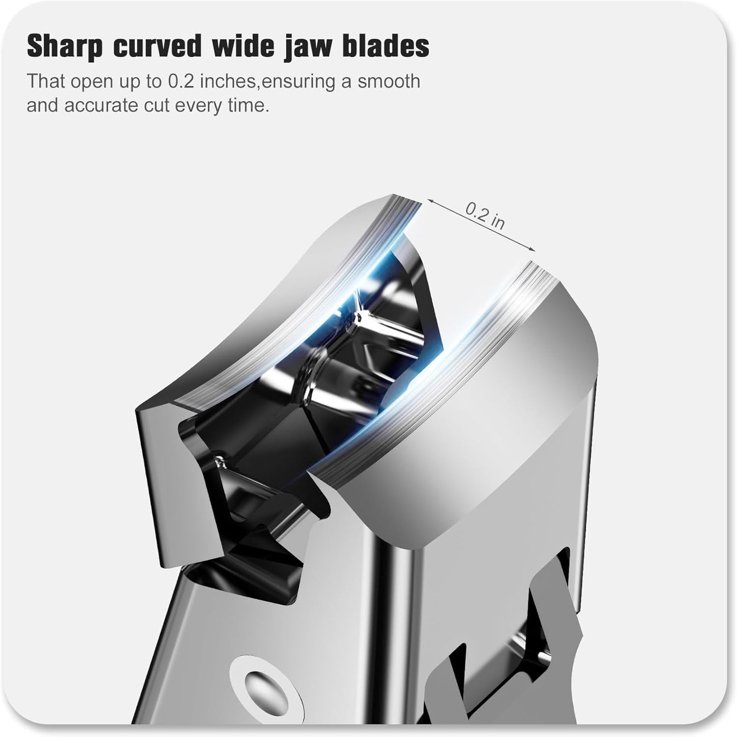 FERYES Nail Clippers for Thick Nails with Catcher, Soft Grip Rubber Handle Fingernail Clippers for Effortless Nail Care, Precision & Powerful Thick Nail Cutter for Senior, Men and Women