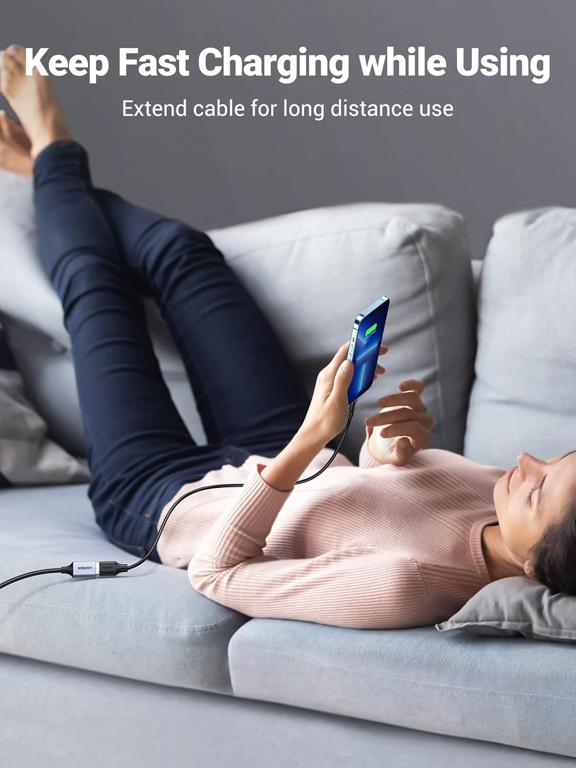 UGREEN USB Extension Cable 3.0 Extender Cord Nylon Braided A Male to Female Data Transfer Cable for Hard Drive, Oculus Rift, Hub, USB Sticks, Mouse, Keyboard, Xbox, Camera, Webcam, 6.6FT