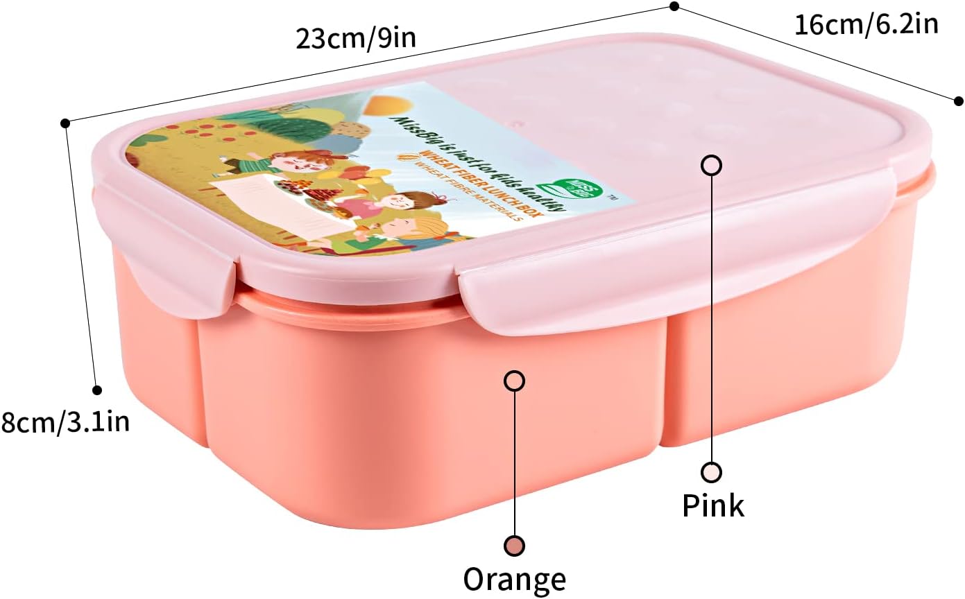 MISS BIG® Bento Box,Lunch Box Adult,Ideal Leak Proof Lunch Containers,Mom's Choice Lunch Box for Kids,No BPAs and No Chemical Dyes,Microwave and Dishwasher Safe Lunch Container (1900ml White)