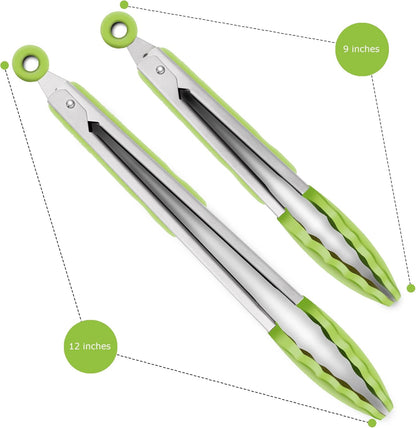 Purilite Select Silicone &amp; Stainless Steel Kitchen Tongs