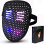 Funle Led Mask Smart Cool Light Up Rave Digital Electric Glow DJ Mask Face Transforming Halloween Costume Mask for Kid Adult