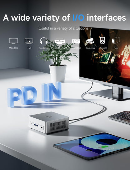 MINISFORUM UM760 Slim Mini PC AMD Ryzen 5 7640HS(6C/12T, up to 4.3GHz) 16GB RAM 1TB SSD Micro Computer, HDMI(4K), DP(4K),USB4(8K) Triple Video Output, AMD Radeon 760M Graphics 2.5G LAN Small PC