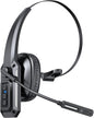 Bluetooth Headset, Trucker Bluetooth Headset with Noise Cancelling Microphone & Mute Button, 60Hrs Working Time, Wireless On Ear Headphones with Mic for Work/Cellphone/Laptop/Office - Black