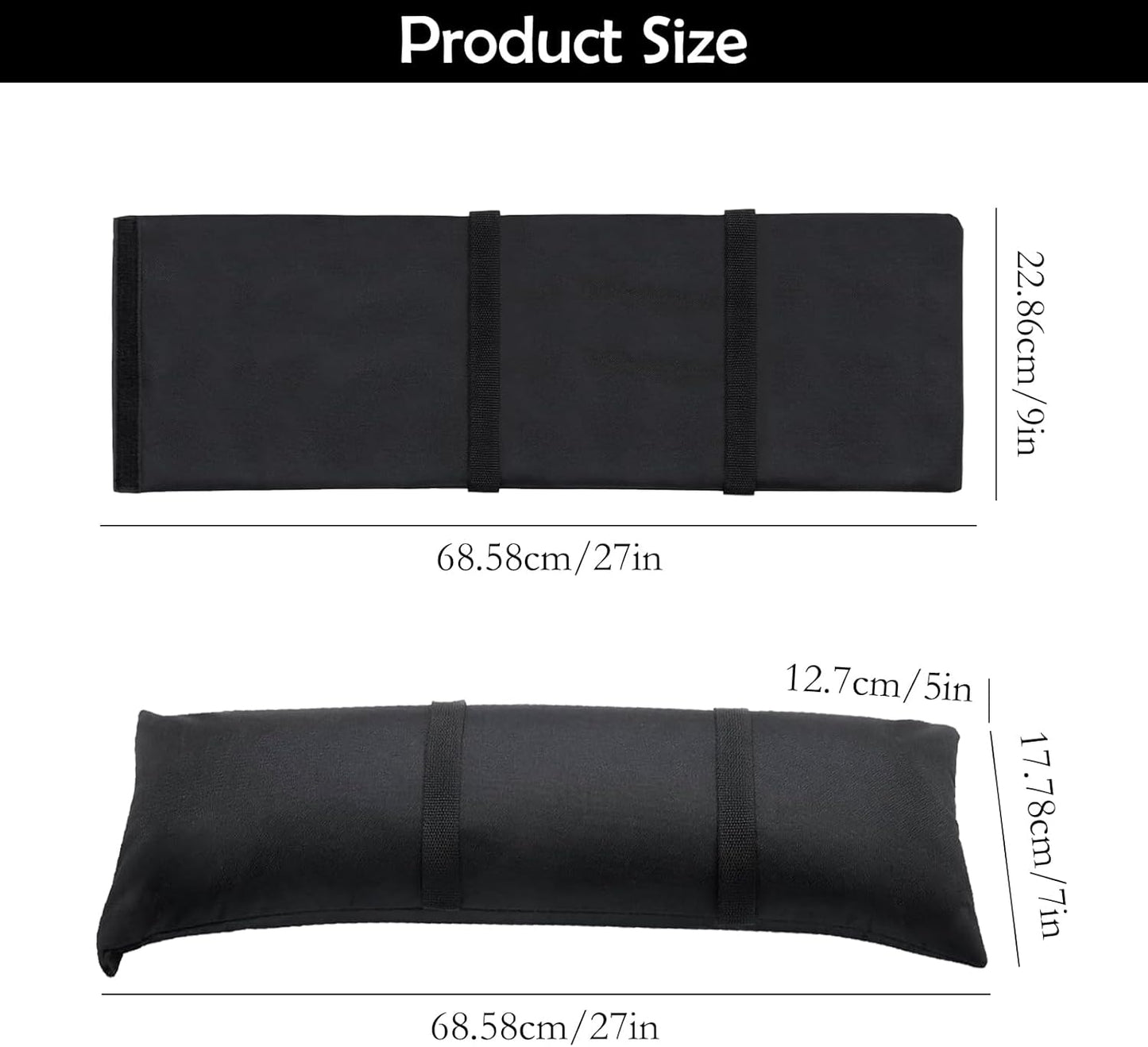 2Pcs Umbrella Base Weight Sand Bags 2 x 44 LBS Fillable Empty SandBags, Outdoor Poolside Accessories Heavy-Duty for Garden Backyard Furniture Trampoline Patio Black