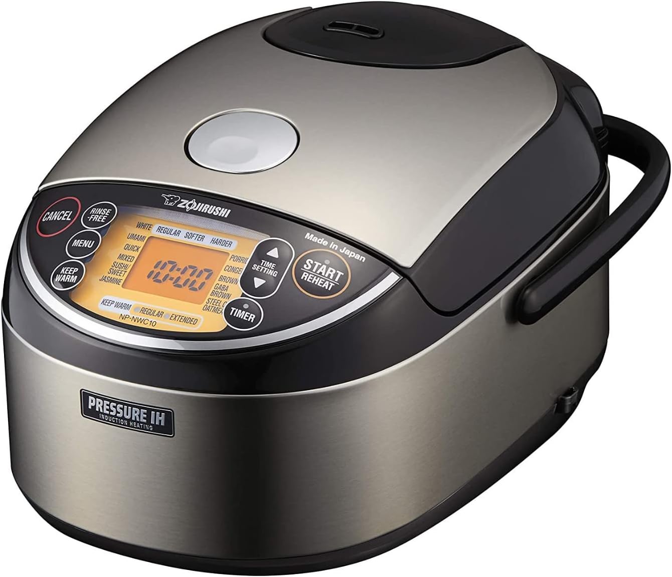 Zojirushi NP-NWC10XB Pressure Induction Heating Rice Cooker & Warmer, 5.5 Cup, Stainless Black, Made in Japan | Nonstick Inner Pan