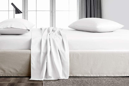 Linen Sheets 100% Egyptian Cotton- Twin-XL Sheet Set 4 Piece- 1000 Thread Count- Fits Upto 18" Deep Pocket- Long Staple Cotton Bedding, Sateen Weave-Light Blue Solid