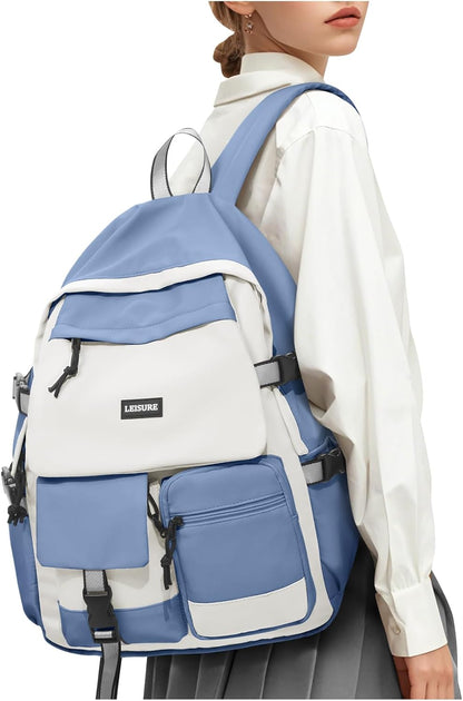 School Backpack for Women Men College High School Bags for Boys Girls Casual Daypack Laptop Backpack Waterproof Black Bookbag Travel Rucksack