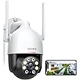 2K HD Security Camera Outdoor with 360° Pan-Tilt Motion Tracking, Home Camera Surveillance Exterieur, Wireless 2.4G WiFi Wired Security Camera, Full Color Night Vision, 2-Way Audio, Waterproof