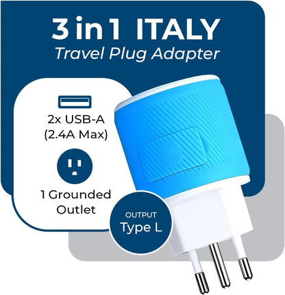 OREI South Africa, Botswana, Namibia Travel Plug Adapter with Dual USB - USA Input - Type M (U2U-10L), Will work with Cell Phones, Camera, Laptop, Tablets, iPad, iPhone