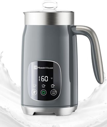 Maestri House Milk Frother, Variable Temp and Froth Thickness Milk Frother and Steamer, 14.1OZ/400ML Smart Touch Control Foam Maker, Memory Function for Latte, Warm Milk, Hot Chocolate,DualFro 400