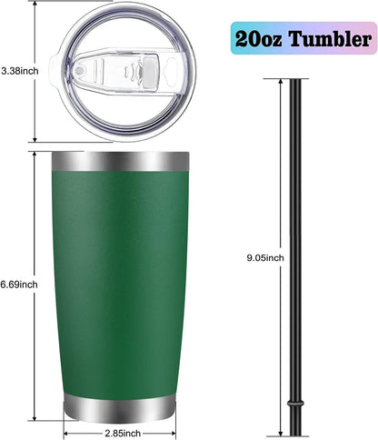 VEGOND 20oz Tumbler with Lid and Straw Stainless Steel Tumbler Cup Bulk Vacuum Insulated Double Wall Travel Coffee Mug Powder Coated Coffee Cup (Bluish Violet 6 Pack)