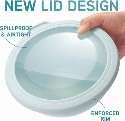 COOK WITH COLOR Mixing Bowls with TPR Lids - 12 Piece Plastic Nesting Bowls Set Includes 6 Prep Bowls and 6 Lids, Microwave Safe Mixing Bowl Set (Green)