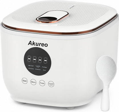 5 cup Low Suger Rice Cooker with 304 Stainless Steel Steamer Basket, 2.5L mini Small Rice Cookers, Smart Control Multifunction,Cooking & Warmer