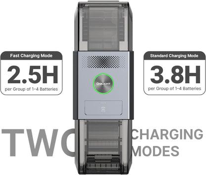 OLIGHT Ostation X 3-in-1 Smart Battery Charger with Charging Testing & Storage, Exclusively for 36 AAA Ni-MH Batteries, No Polarity Check Needed, Bad Battery Detection, App Monitoring (Grey)