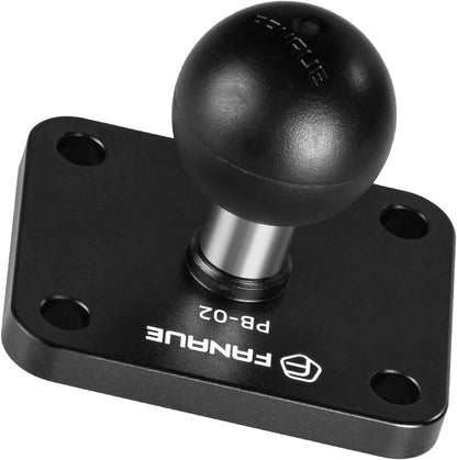 FANAUE Aluminum1'' Ball Mount Base with 4-Hole AMPS Square Plate & 1" Ball Adapter Compatible RAM Mount B Size Double Socket arm and Bike Motorcycle Phone Holder