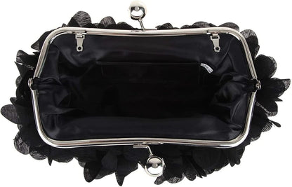 JAMBHALA Clutch Evening Handbags Floral Appliques Small Clutch Purses for Women