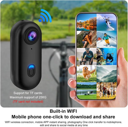 OBEST 360° Action 1080P Underwater Camera, Portable Mini Waterproof WiFi Camera 120° Wide Angle Action Camera for Cycling, Daily Vlog, Outdoor Sports 150° DV Helmet Camera (Black)
