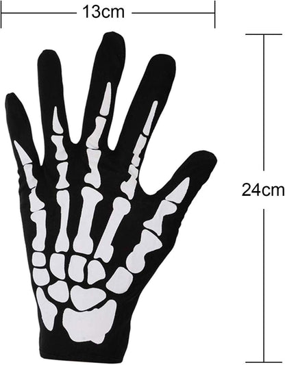 iPobie Skull Face Cover White Skeleton Gloves for Motorcycle Bicycle Half Face Skeleton Cover Halloween Outdoor Sport Headwear