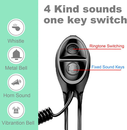 BSSOK Electric Bike Horn for Adults | 100-120dB Upgrade Adjustable Volume | Electronic Bicycle Bell Loud | 4 Classic Sound | USB Rechargeable Battery | Waterproof Electric Bike Bell