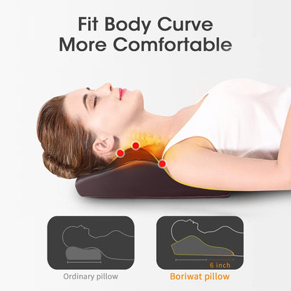 Boriwat Back Massager Neck Massager with Heat, Shiatsu Massage Pillow for Pain Relief, Masseur for Neck, Back, Shoulder and Leg, Gifts for Men Women Mom Dad, Stress Relax at Home and Office