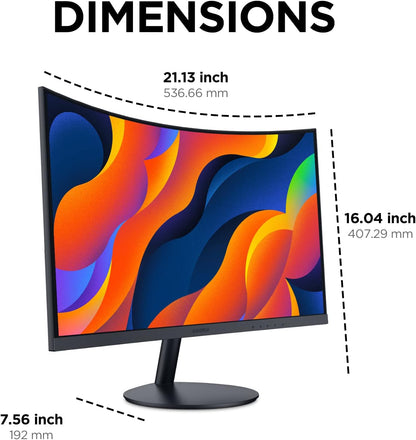 KOORUI Curved 27 Inch Gaming Monitor, Full HD 1080p R1500 180Hz VA Curved Monitors, 99% sRGB, Built-in AdaptiveSync, 1 x Display Port 1.2 & 2 x HDMI 2.0, Eye Care, VESA Compatible, Black 27E6CA - PuriLite