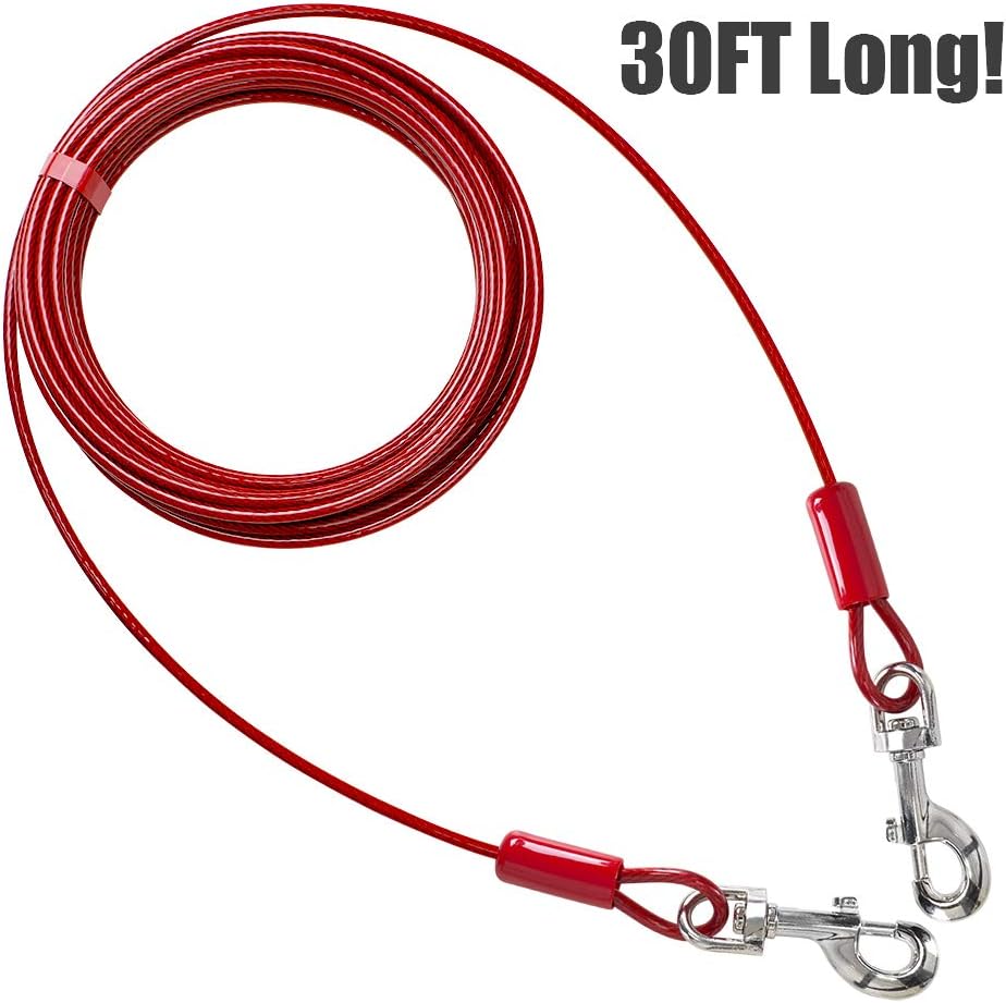 BV Pet Small Tie Out Cable for Dog up to 35 Pound, 25-Feet