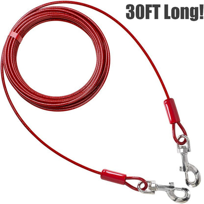 BV Pet Small Tie Out Cable for Dog up to 35 Pound, 25-Feet