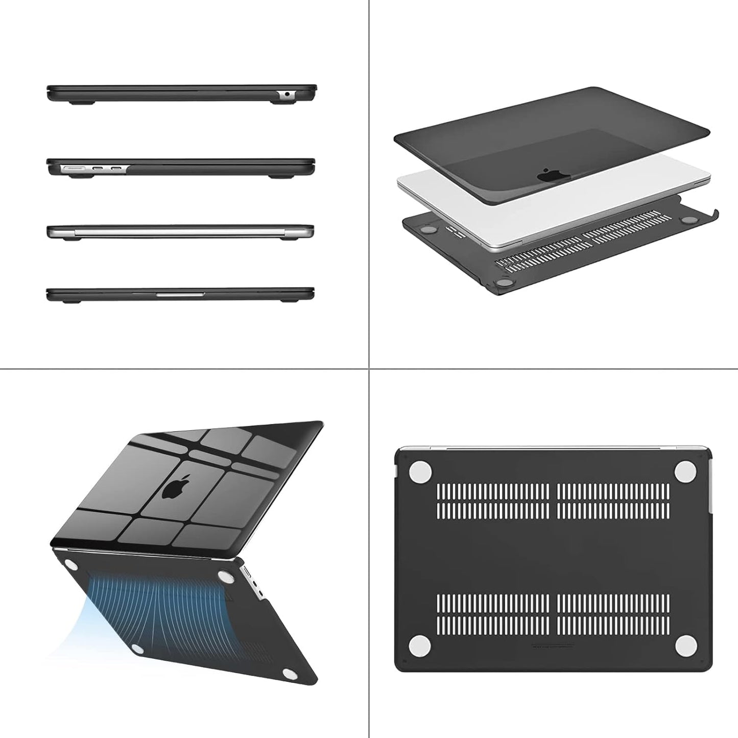 MOSISO Compatible with MacBook Air 13 inch Case 2025 2024 2023 2022 M4 A3240 M3 A3113 M2 A2681, Plastic Hard Shell&Keyboard Cover&Screen Film&Pouch for MacBook Air 13.6 inch Case, Crystal Clear