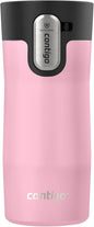 Vacuum Insulated Stainless Steel Travel Mug with Spill-Proof Lid and Tea Bag Hook – Reusable Coffee and Tea Cup, 12 oz, Keeps Drinks Hot up to 8 Hours, Strawberry Cream - PuriLite
