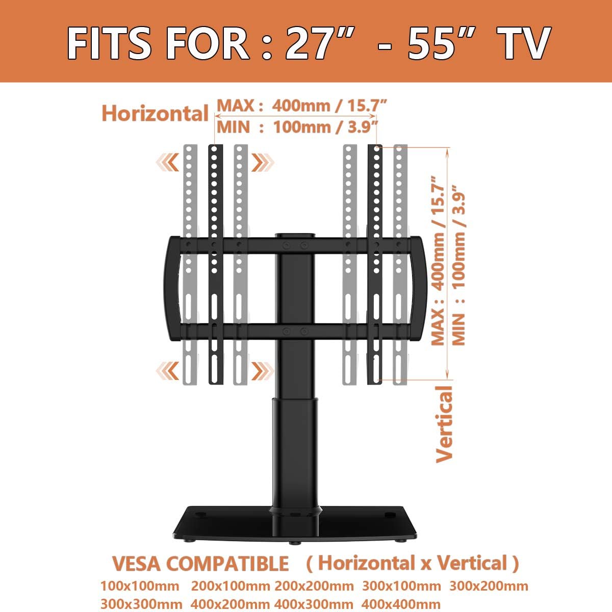 Purilite Select Swivel Tabletop TV Stand (27"–70")