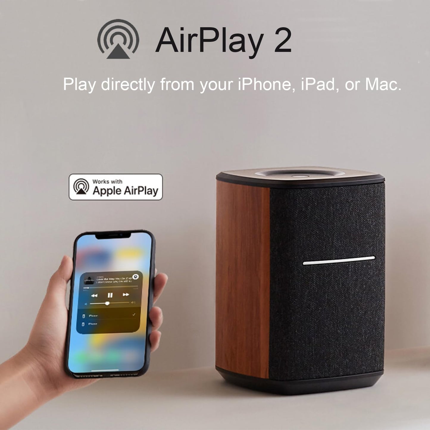 Edifier WiFi Smart Speaker Without Microphone, Works with Alexa, Supports AirPlay 2, Spotify , Tidal Connect, 40W RMS One-Piece Wi-Fi and Bluetooth Sound System, No Mic, MS50A