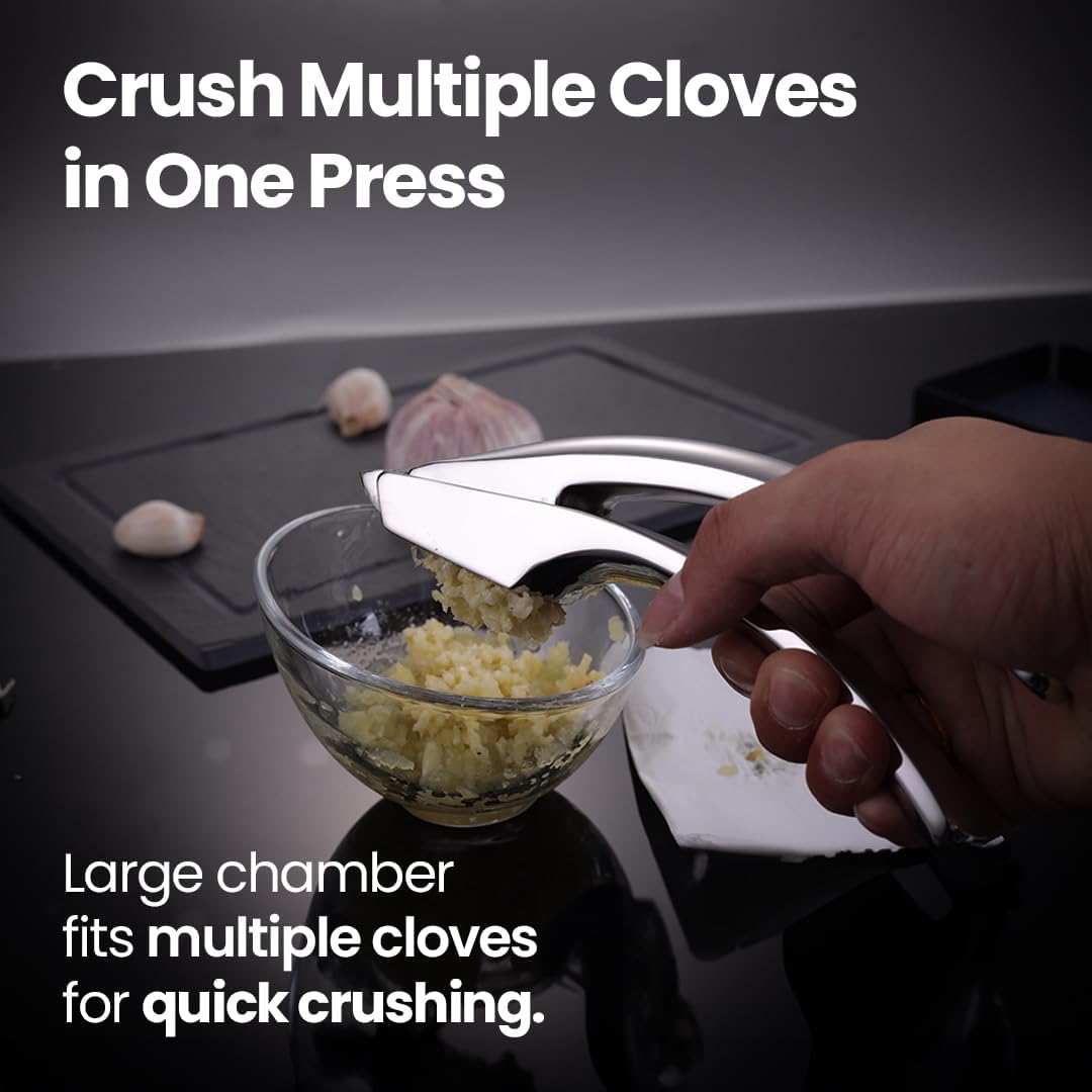 Gourmet Easy Lifetime Replace Garlic Press, No Need to Peel, Fine & Coarse