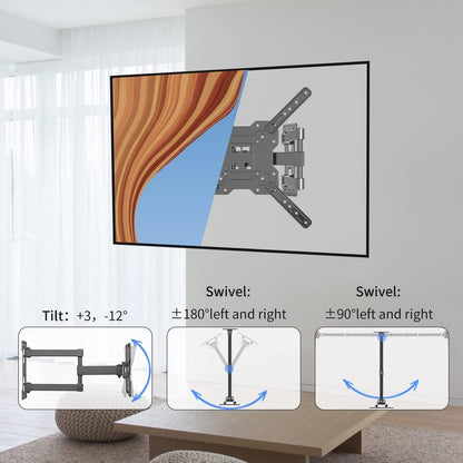 Suptek Adjustable TV Wall Mount Swivel and Tilt TV Arm Bracket for Most 32-55 inch LED, LCD Monitor and Plasma TVs up to 70lbs VESA up to 400x400mm (MAFD-L400)