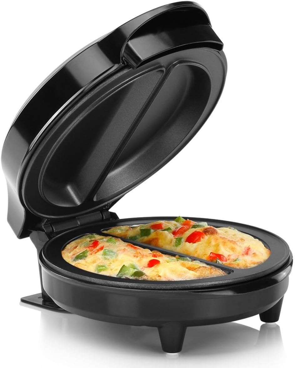 Holstein Housewares Non-Stick 6-Section Multi-Food Maker - Arepas, Mini Pancakes, Corncakes and More, 6-PC, Red/Black