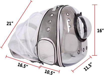 LAIRIES Dual Expandable Cat Backpack Carrier Front & Back Extension Pet Backpack Carrier, Fit up to 20 lbs, Bubble Capsule Dog Backpack Travel, Hiking & Outdoor Backpack (CL-Star Blue, Dual Extension)