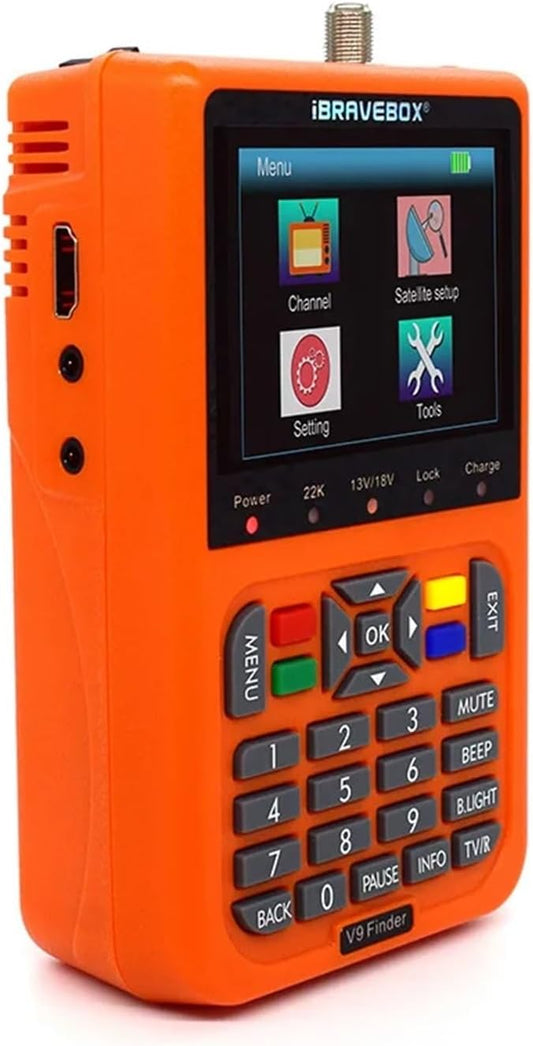 V9 Finder Digital Satellite Finder LCD Satellite Finder Digital Satellite Finder 3.5 Inch DVB-S/S2 H.265(Black)