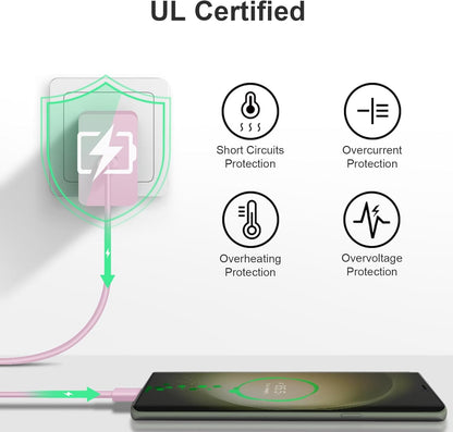 45W Super Fast Charger Type C, 2-Pack 45W USB C Charging Block with 10ft USB C to Type C Cables for Samsung Galaxy S25 S24+/UltraS23/S22/S21/S20/Note10/20 iPhone 16/15 Pro,Pro Max