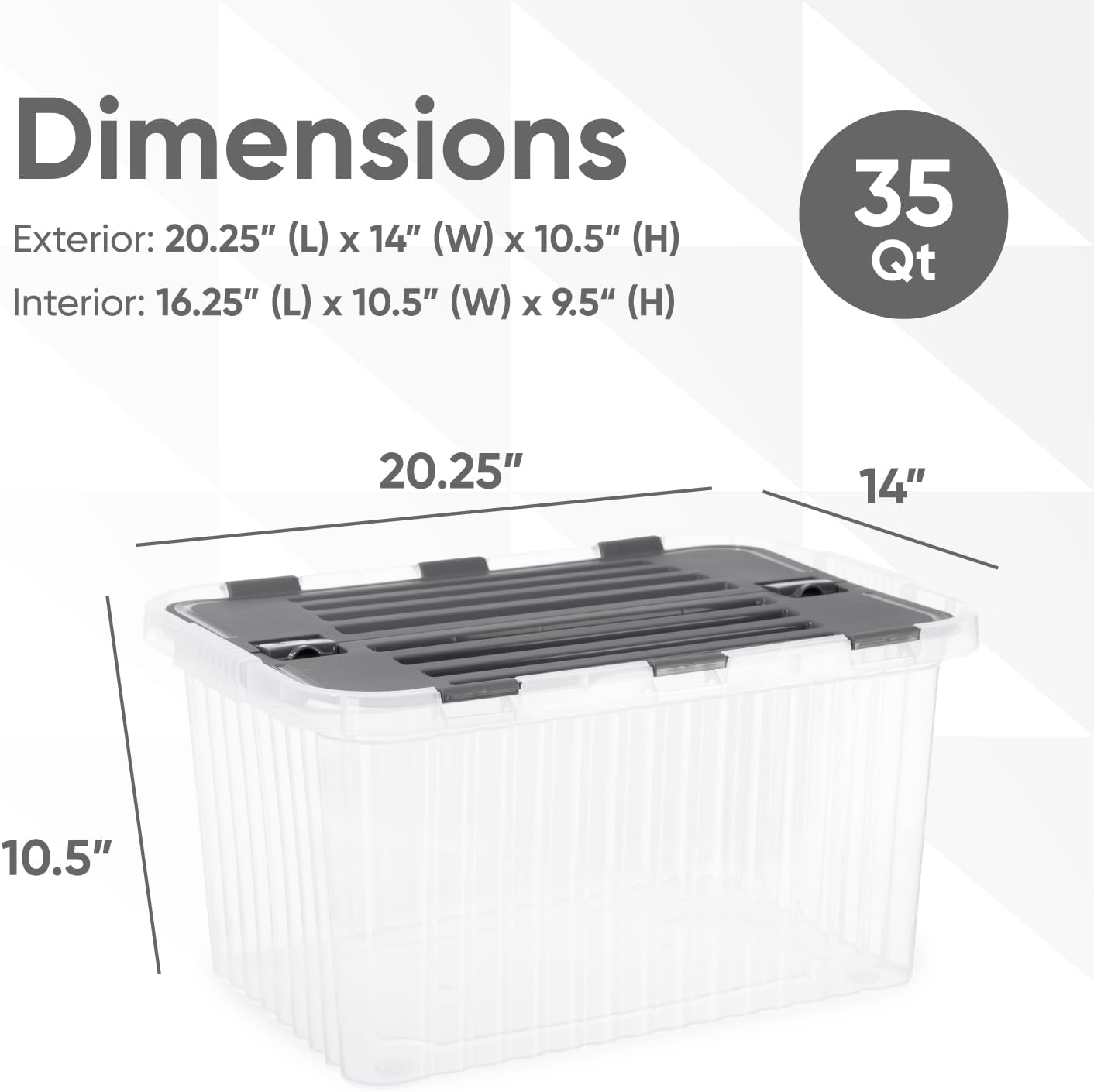 Superio Storage Bins with Lids- 3 Pack, 1.85 Qt Clear Boxes for Organizing, Stackable Plastic Containers- BPA Free, Non-Toxic, Odor Free, Organizer for Home, Office, Dorm