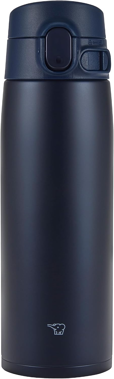 Zojirushi SM-VA60-AD Water Bottle, One-Touch Stainless Steel Mug, Seamless, 20.3 fl oz (600 ml), Navy