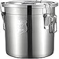 TRAGLO Rice Cereal Grain Canisters Stainless Steel Airtight Canisters Food Storage Bucket w/Handles+Lid for Kitchen Bean Flour Oil Sugar Milk 6L