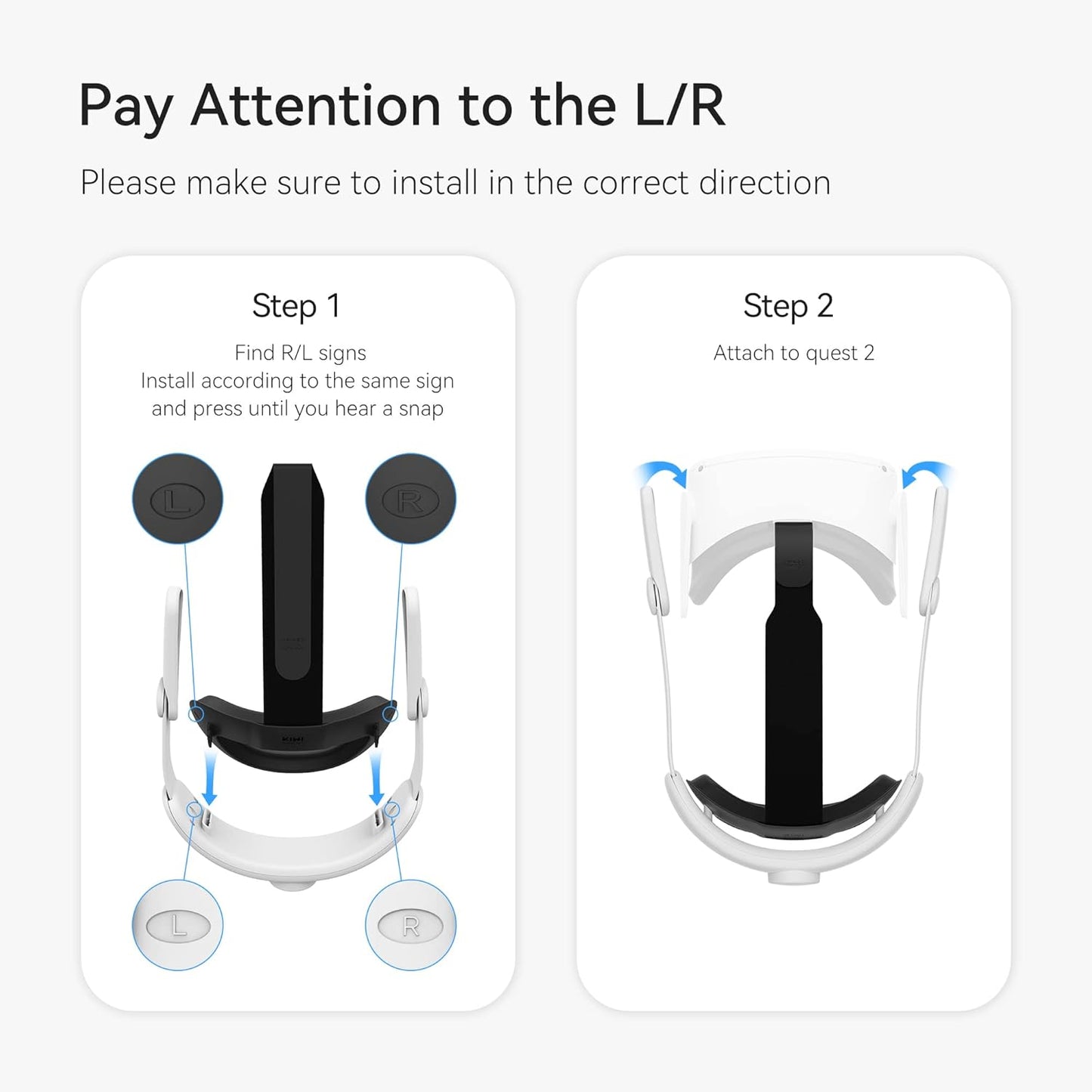 KIWI design Comfort Head Strap Compatible with Quest 2 Elite Strap for Enhanced Support Release Face Pressure