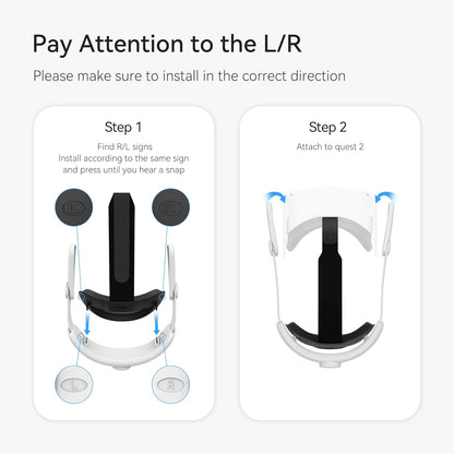 KIWI design Comfort Head Strap Compatible with Quest 2 Elite Strap for Enhanced Support Release Face Pressure