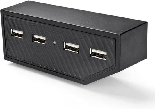 TNP USB Port Hub Adapter for Xbox One (Black) - High Speed 4 Ports USB Hub Extension Expansion Charger Connector Splitter for Xbox One Game Console Accessories