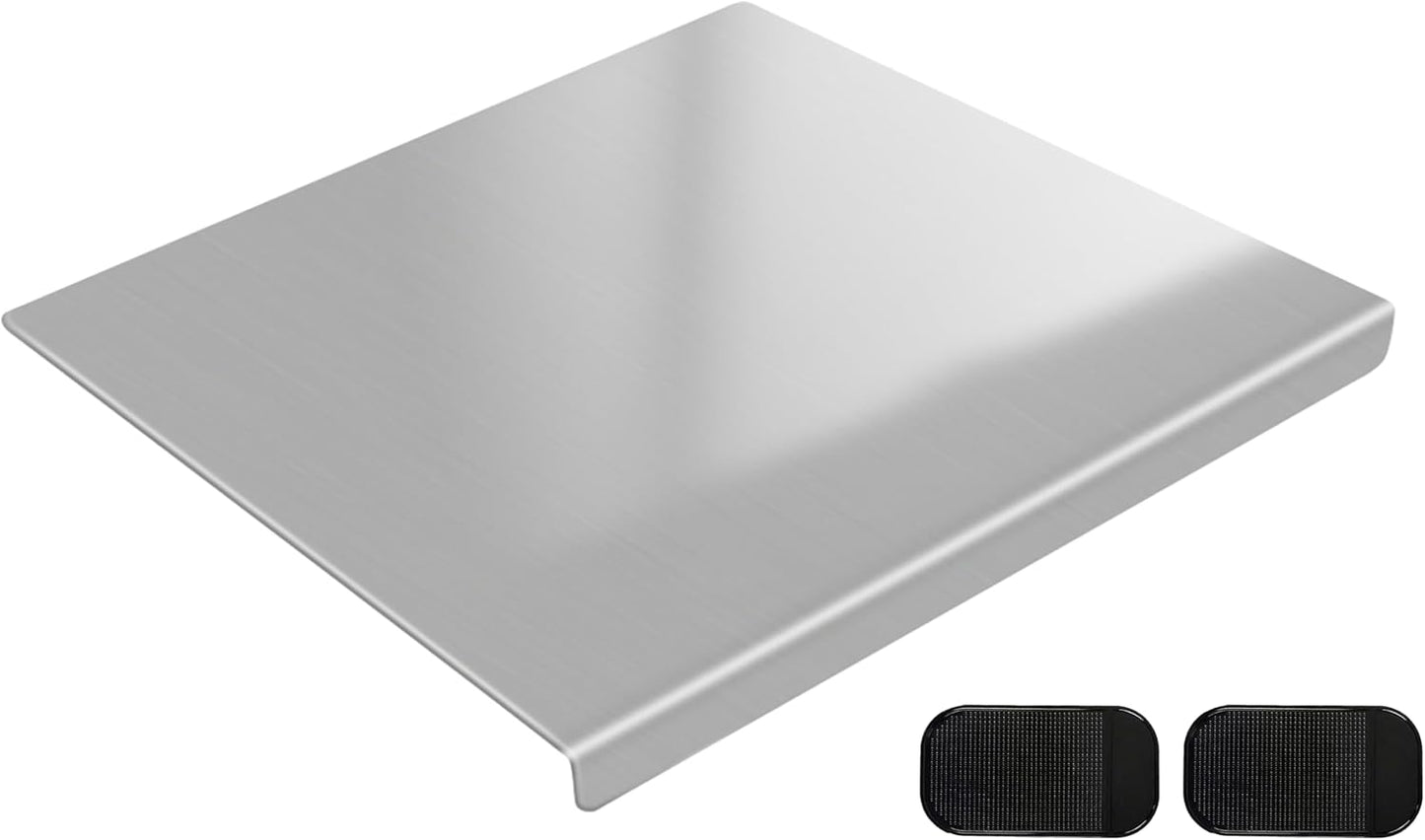 Stainless Steel Cutting Board with 2 Pack Non-Slip Mats, Yoposeo Heavy Duty Baking Cutting Chopping Boards for Kitchen, Meat, Fruits, Vegetables, Bread and Baking (23.6" X 15.7"/ 60 X 40cm)